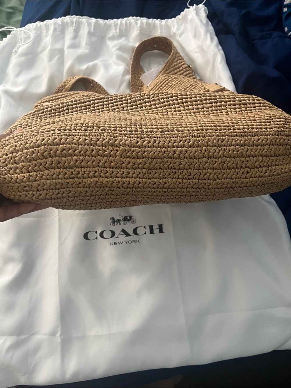 Coach Brooklyn 39 Straw Shoulder Bag - Picture 9 of 9
